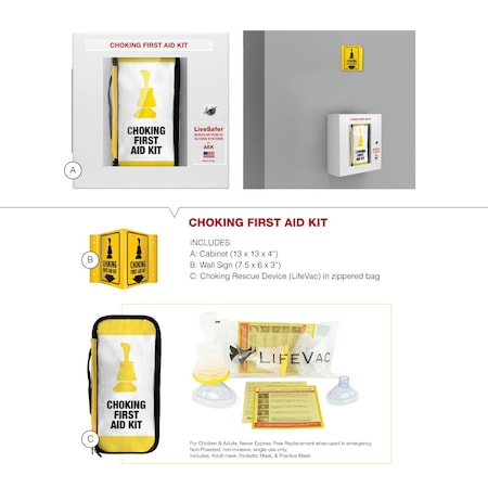 Aek Complete Choking First Aid Cabinet with LiveVac Signage Included EN10013
